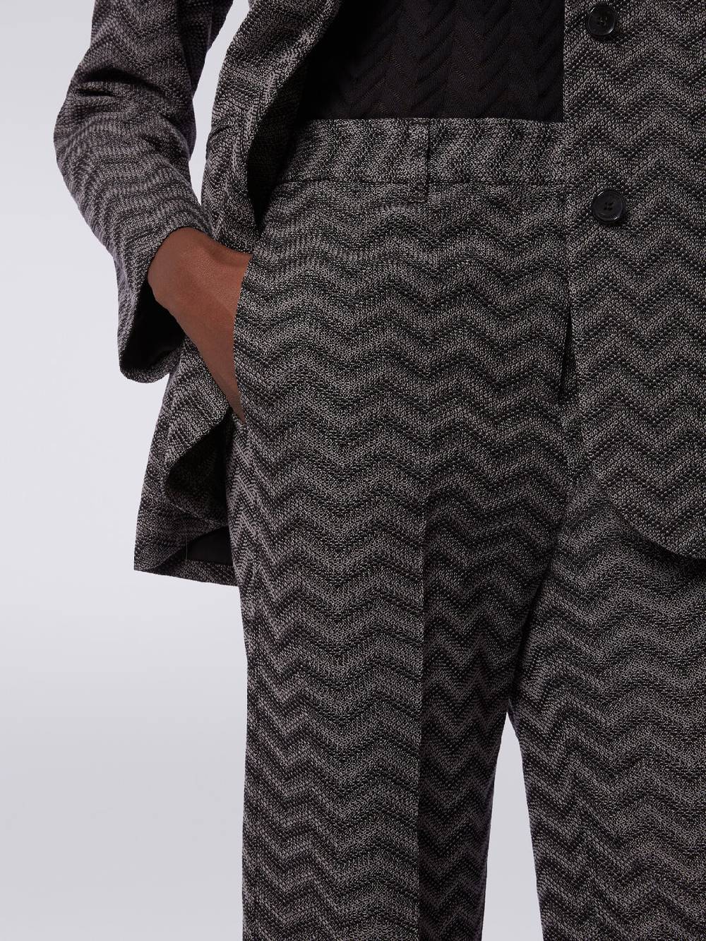 Missoni Pantaloni dritti in cotone chevron Fino Al -60%