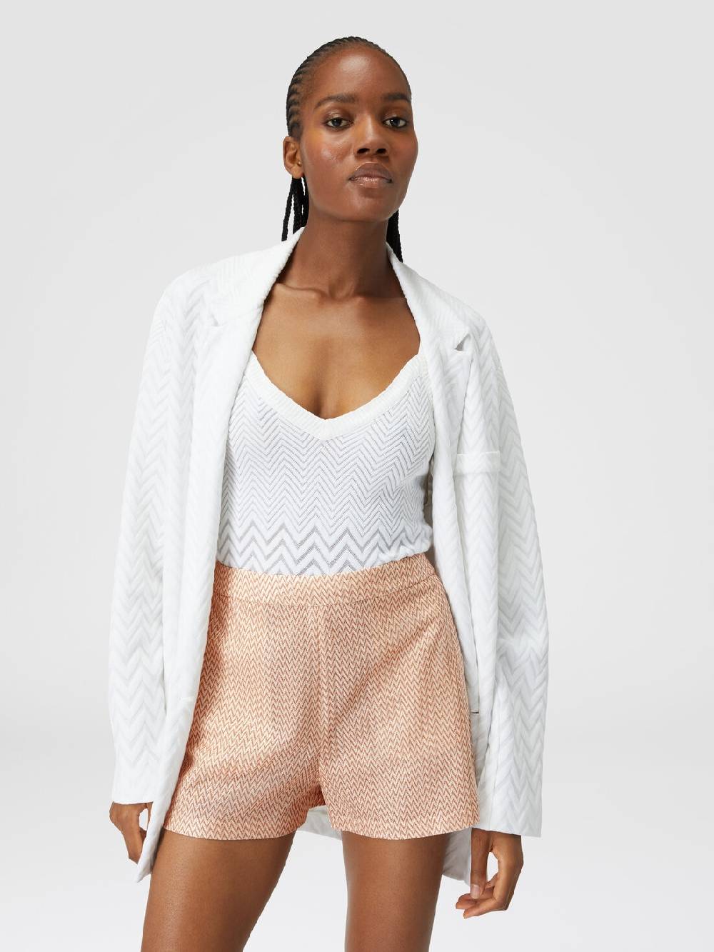 Missoni Shorts in misto viscosa lamé chevron Prezzo Ridotto
