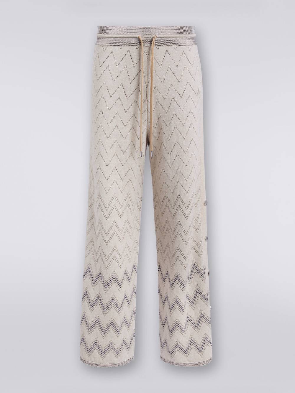 Missoni Joggers in lana e viscosa zig zag con lurex Sottocosto