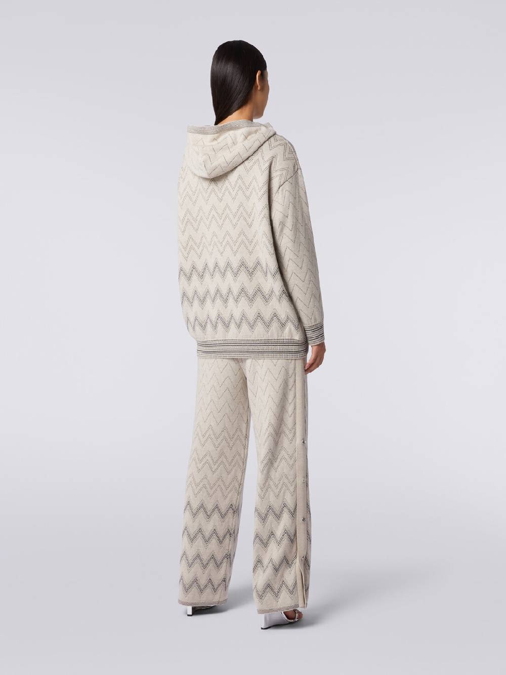 Missoni Joggers in lana e viscosa zig zag con lurex Sottocosto