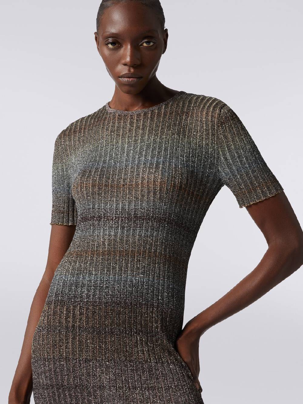 Missoni Mini-abito girocollo a costine con lurex Convenienza