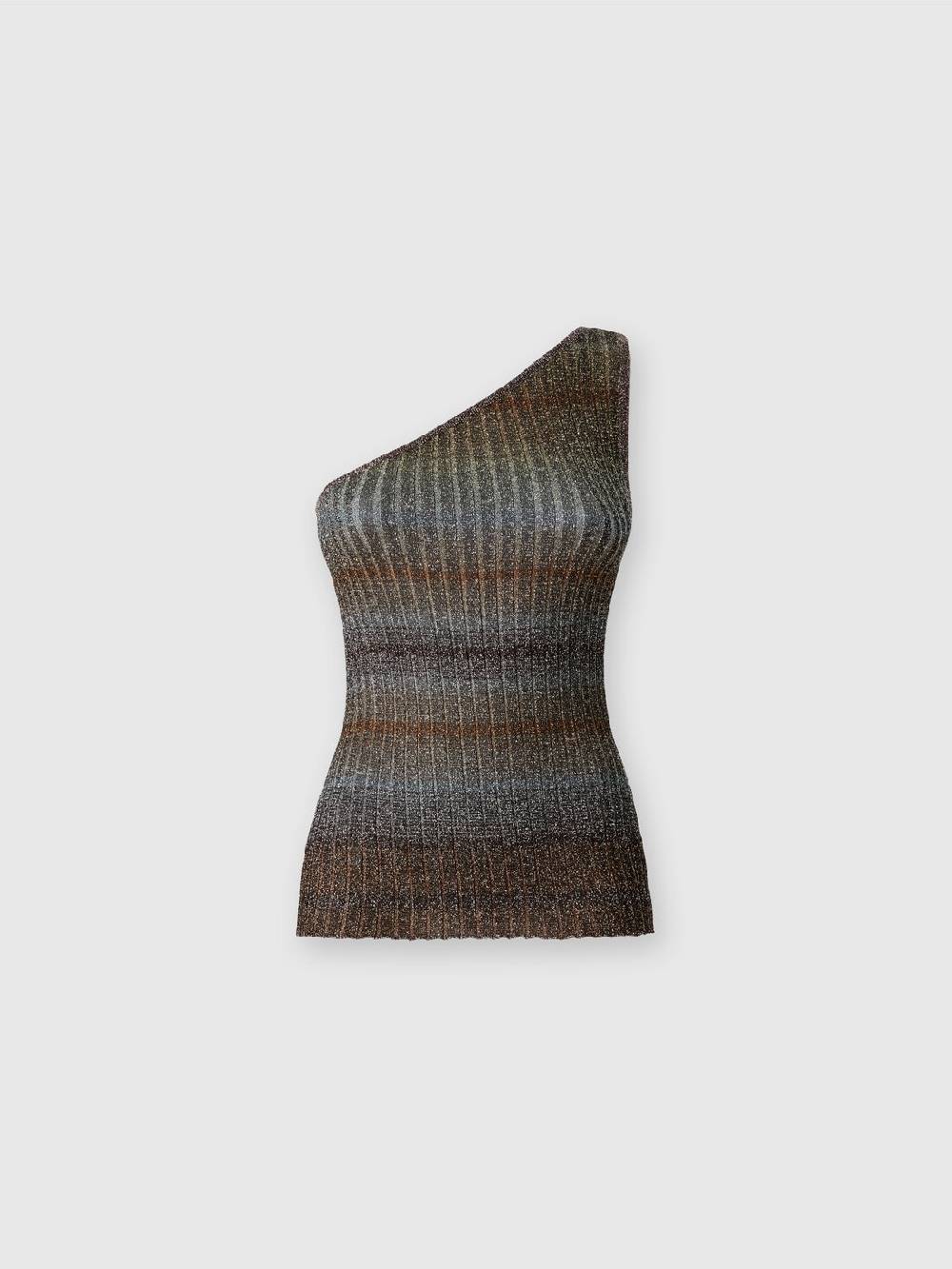 Missoni Top monospalla in viscosa lamé a costine Presa