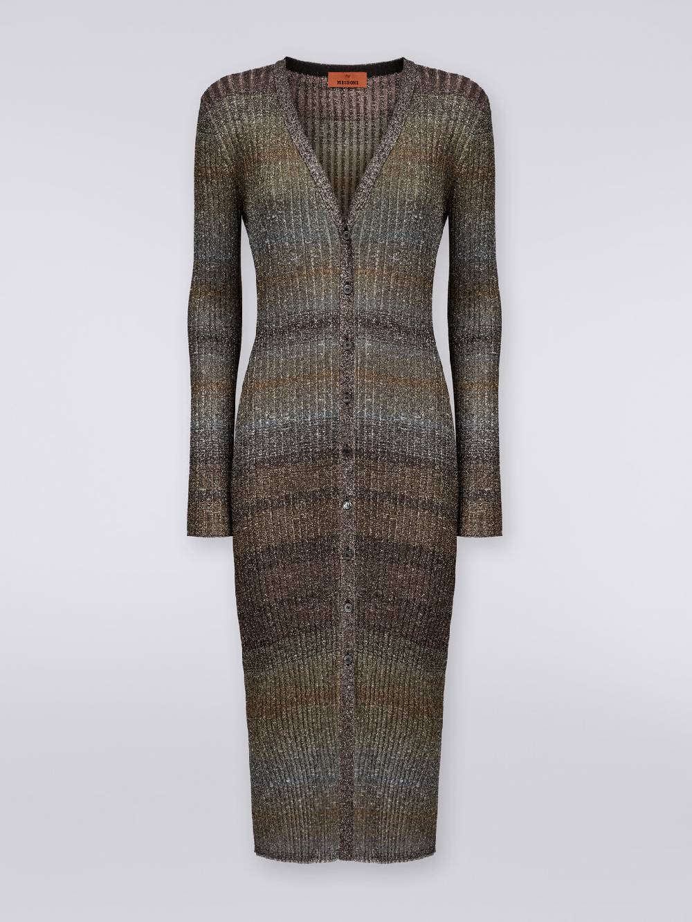 Missoni Cardigan lungo in viscosa a costine con lurex Esporta salva