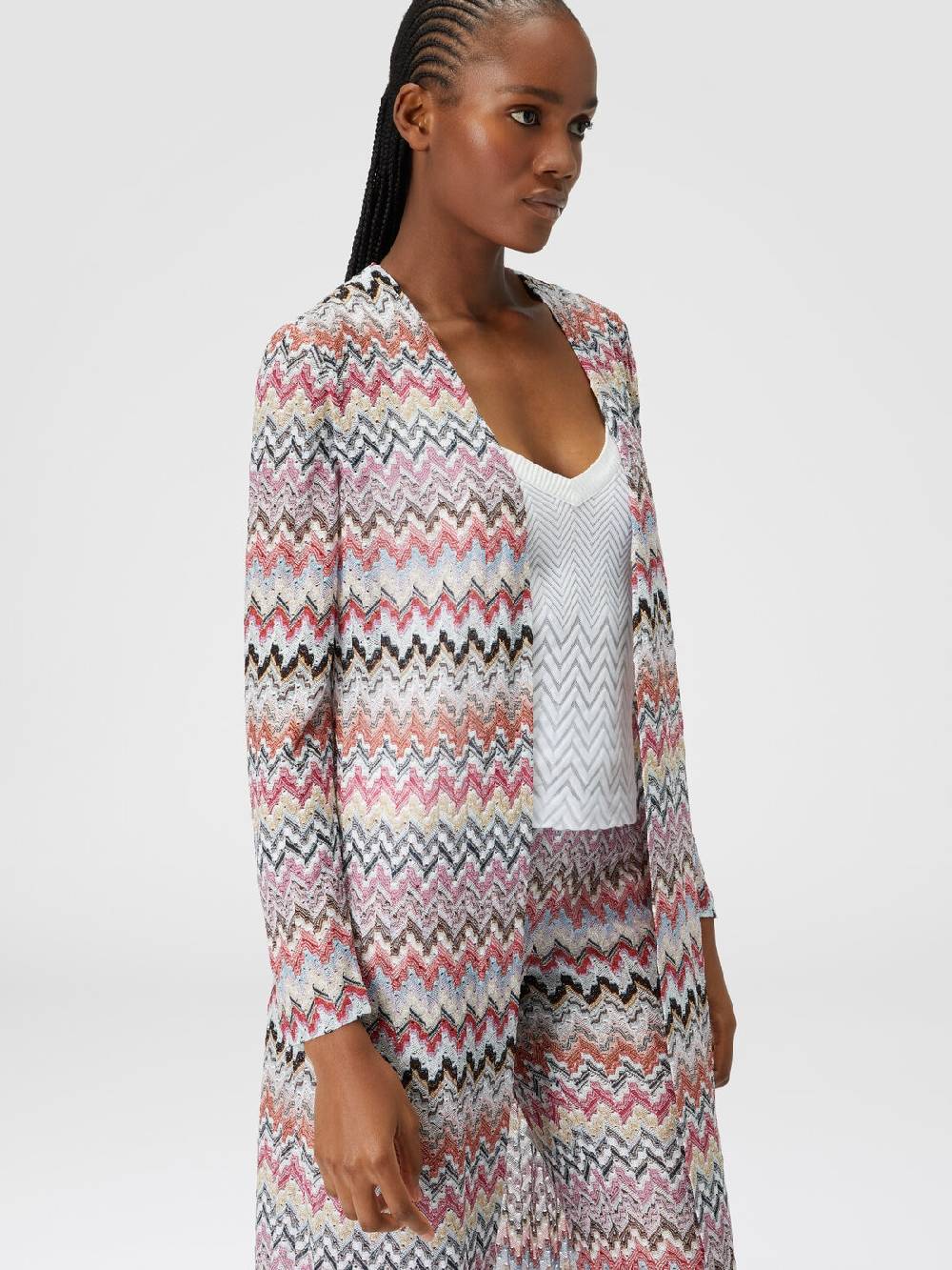 Missoni Cardigan lungo in maglia lamé zig zag Outlet