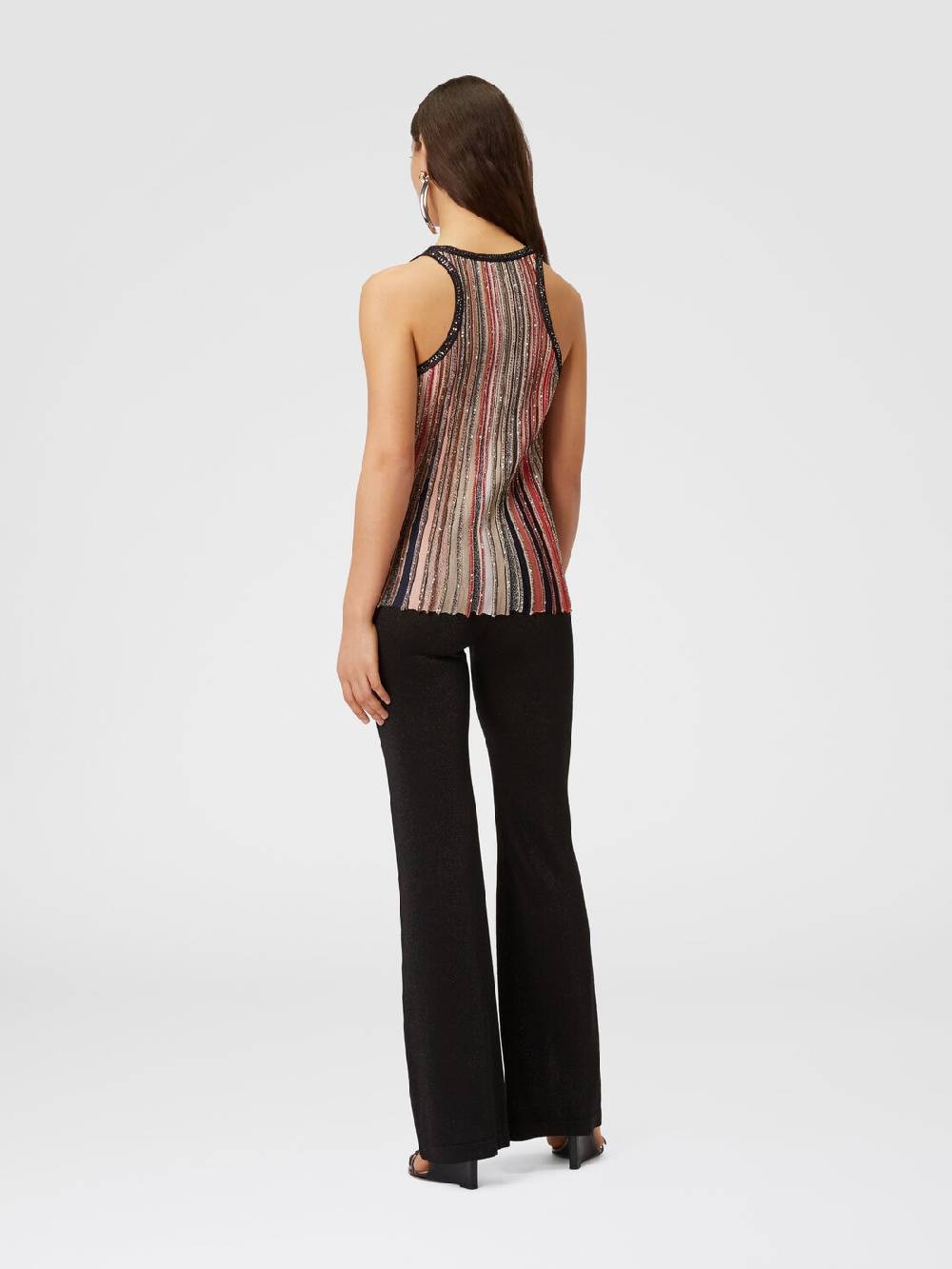 Missoni Canottiera in maglia a righe verticali con paillettes In Vendita