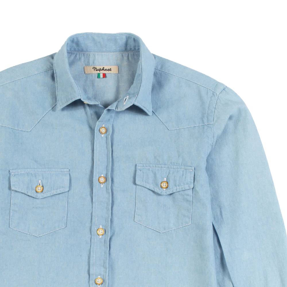 Nupkeet Camicia Collo Italiano Celeste – Coccio 2025