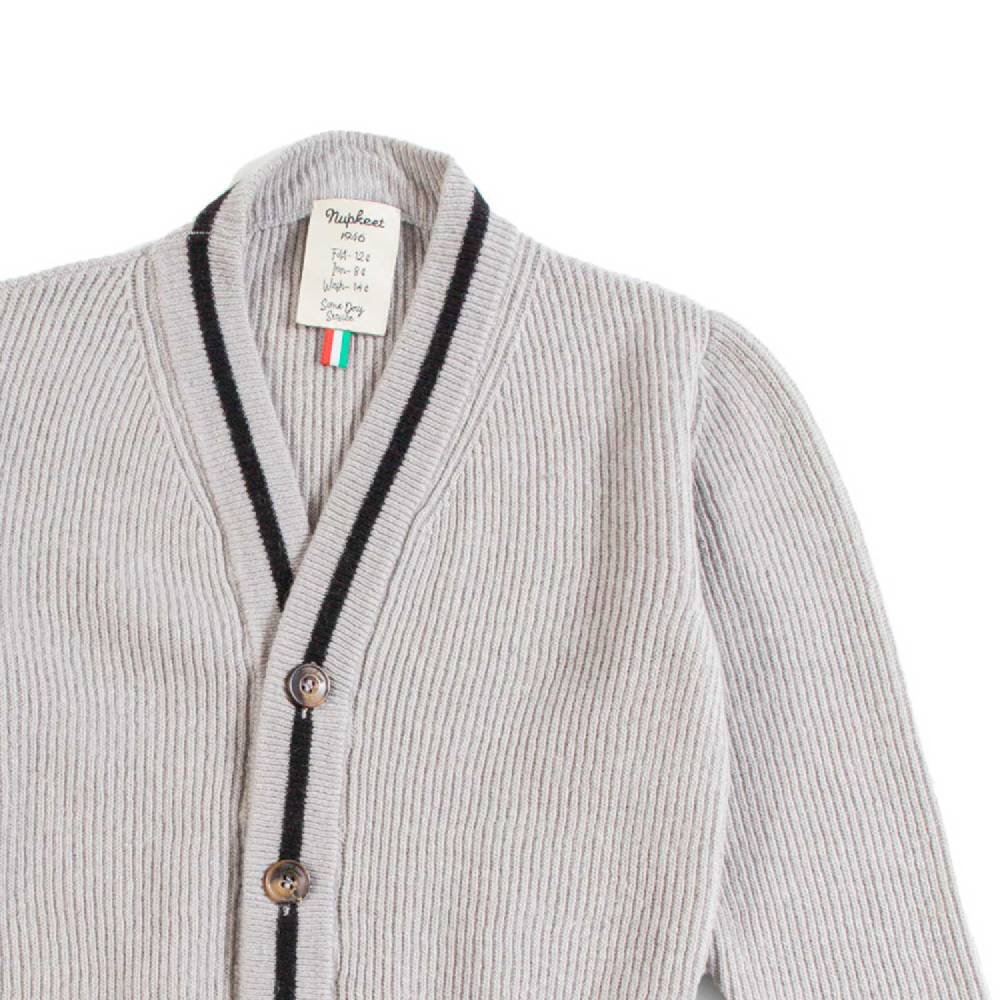 Nupkeet Cardigan Scollo a V Grigio – Poma Novità