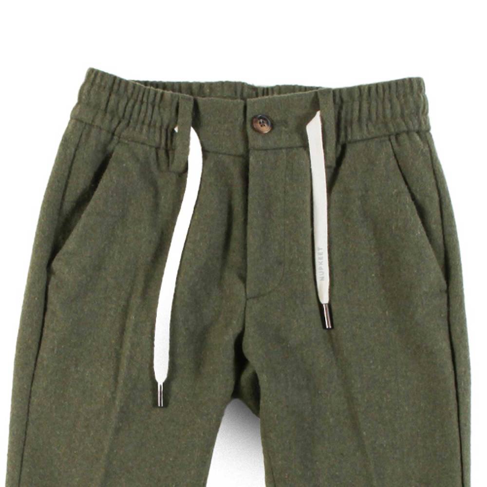 Nupkeet Pantalone con Coulisse in Misto Lana – Nero Negozio