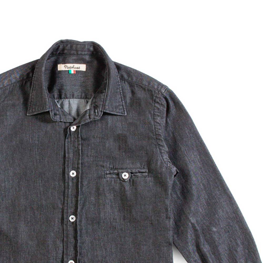 Nupkeet Camicia in Chambray nero – Morello Offerta