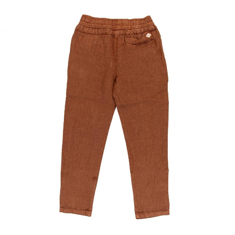 Nupkeet Pantalone lino marrone cacao Milano Soddisfazione Garantita