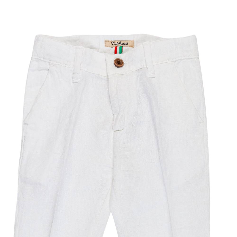 Nupkeet Pantalone lino bianco Bari Qualità Garantita