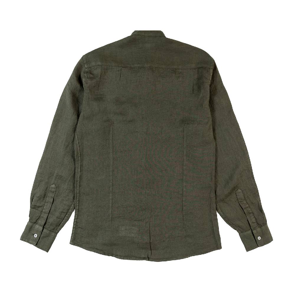 Nupkeet Camicia coreana lino verde militare Catanzaro Sottocosto