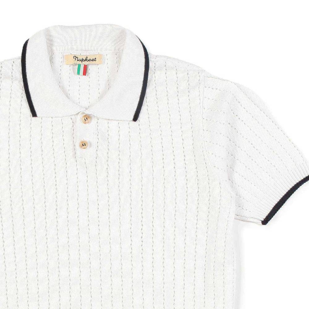 Nupkeet Polo tricot bianca e blu Gela Promozione
