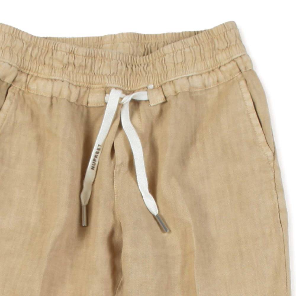 Nupkeet Pantalone lino beige sabbia Milano Vendita Economica