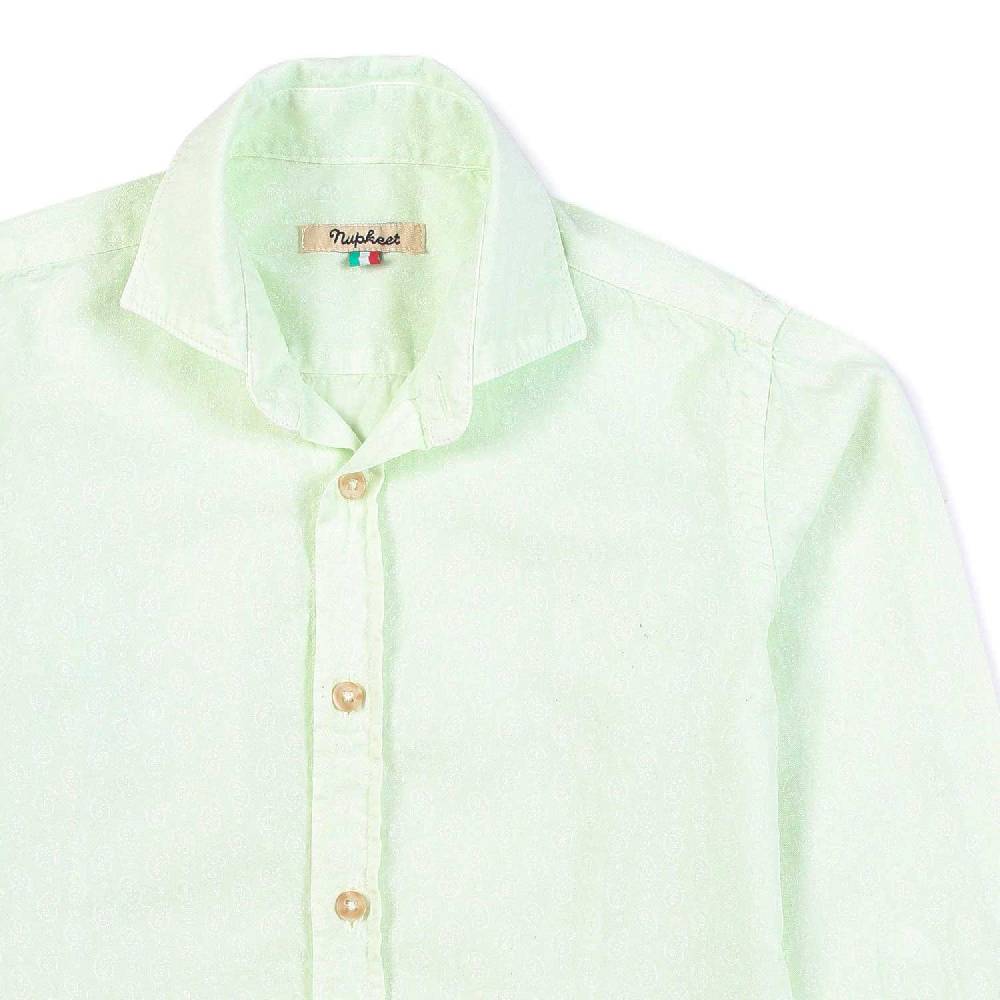 Nupkeet Camicia verde acqua Palermo fantasia kashmir Italy