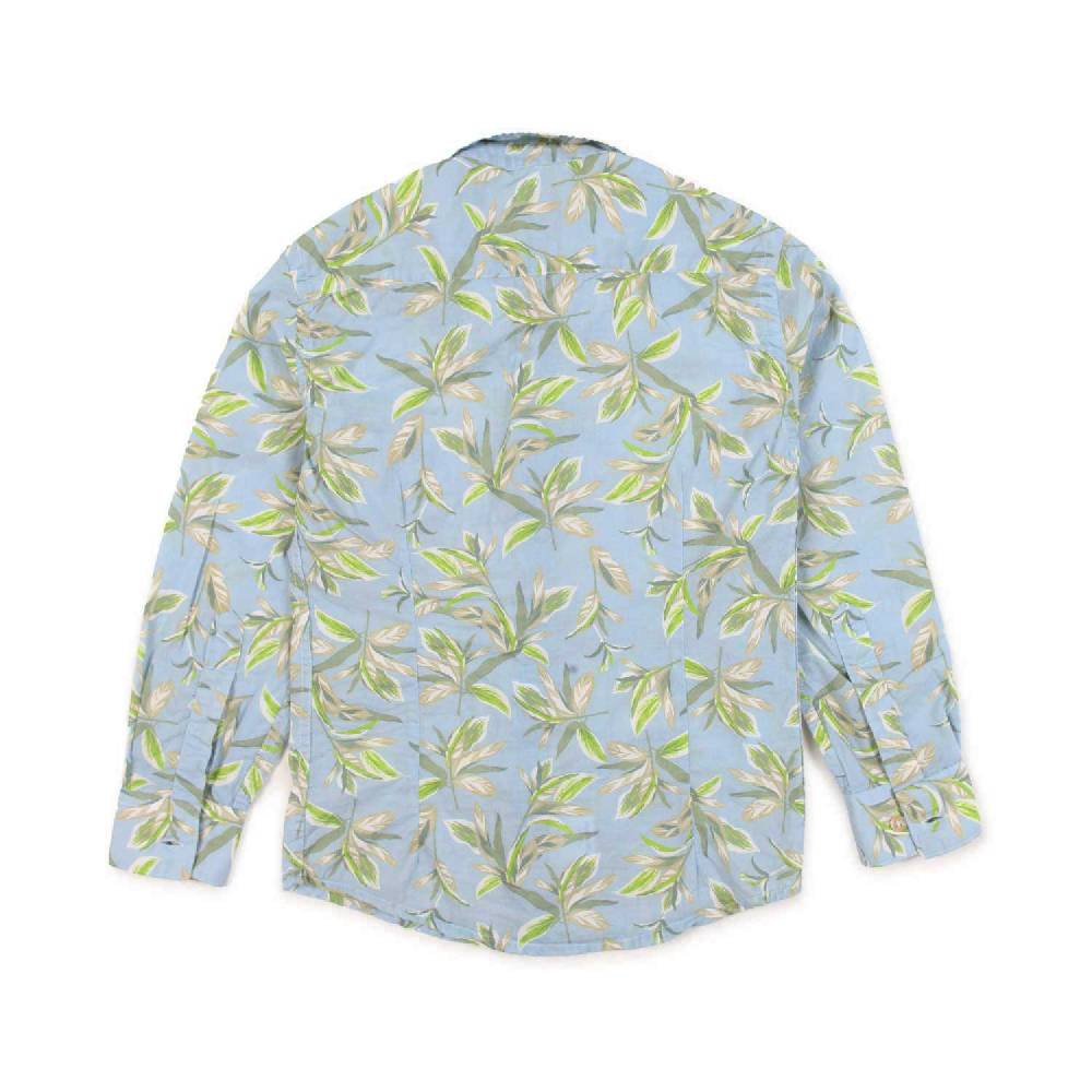 Nupkeet Camicia azzurra con stampa foglie Ravenna Italia