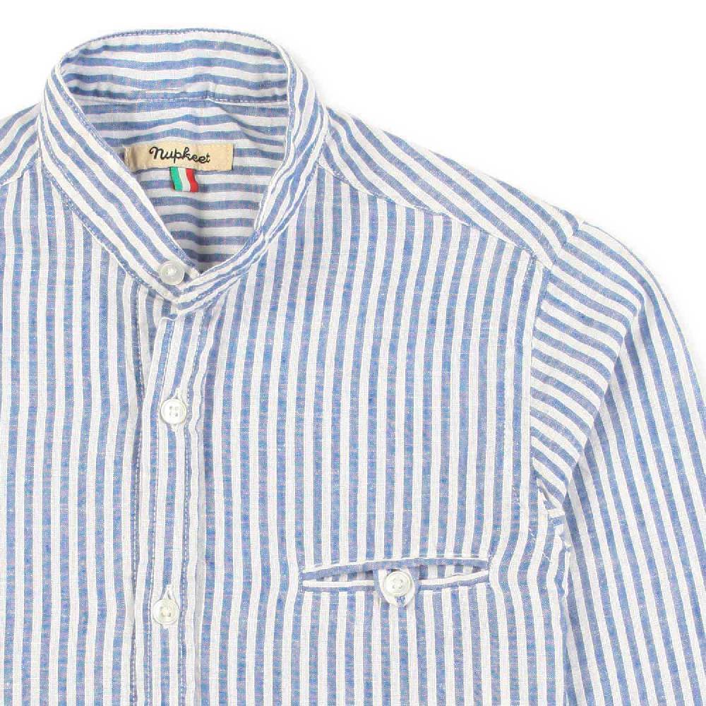 Nupkeet Camicia coreana bianca e blu a righe Gaeta 2025