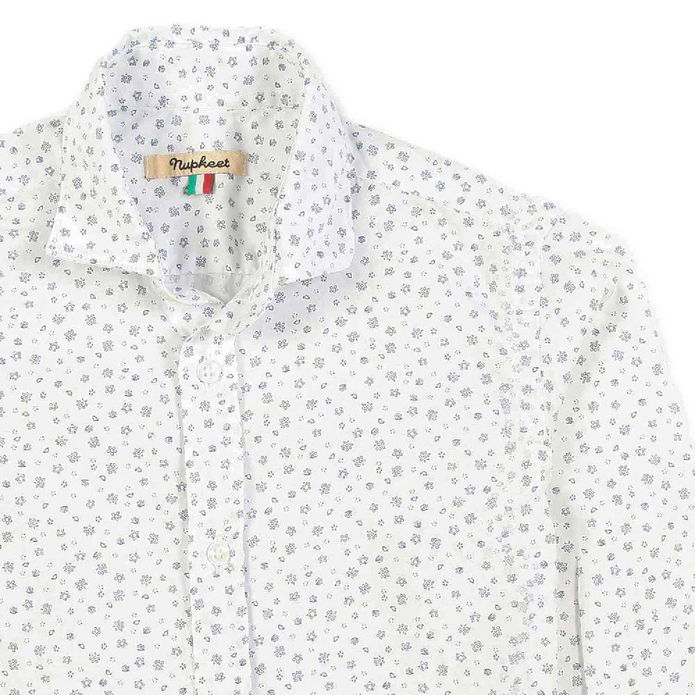 Nupkeet Camicia bianca fiori blu Bolzano Promozione