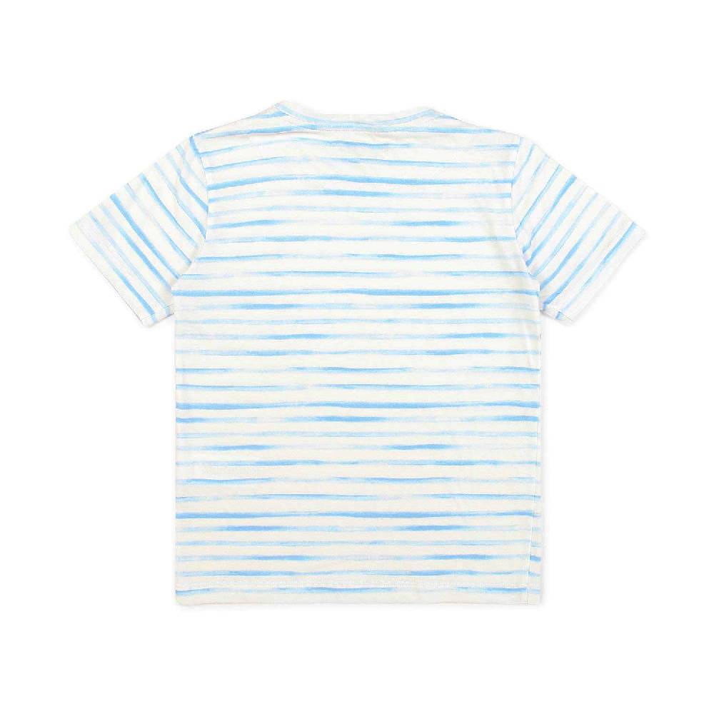 Nupkeet T-Shirt bianca e azzurra a righe Foggia In Vendita