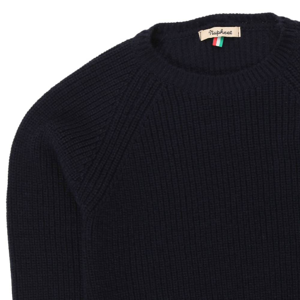Nupkeet Maglione Alfonso blu navy a coste Saldi