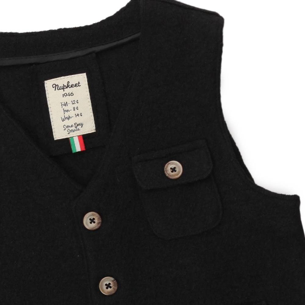 Nupkeet Gilet Fabio nero misto lana Negozio