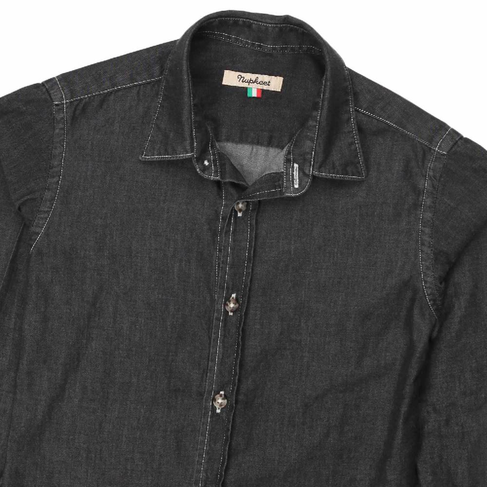 Nupkeet Camicia Giacomo nera in denim Affare Del Giorno