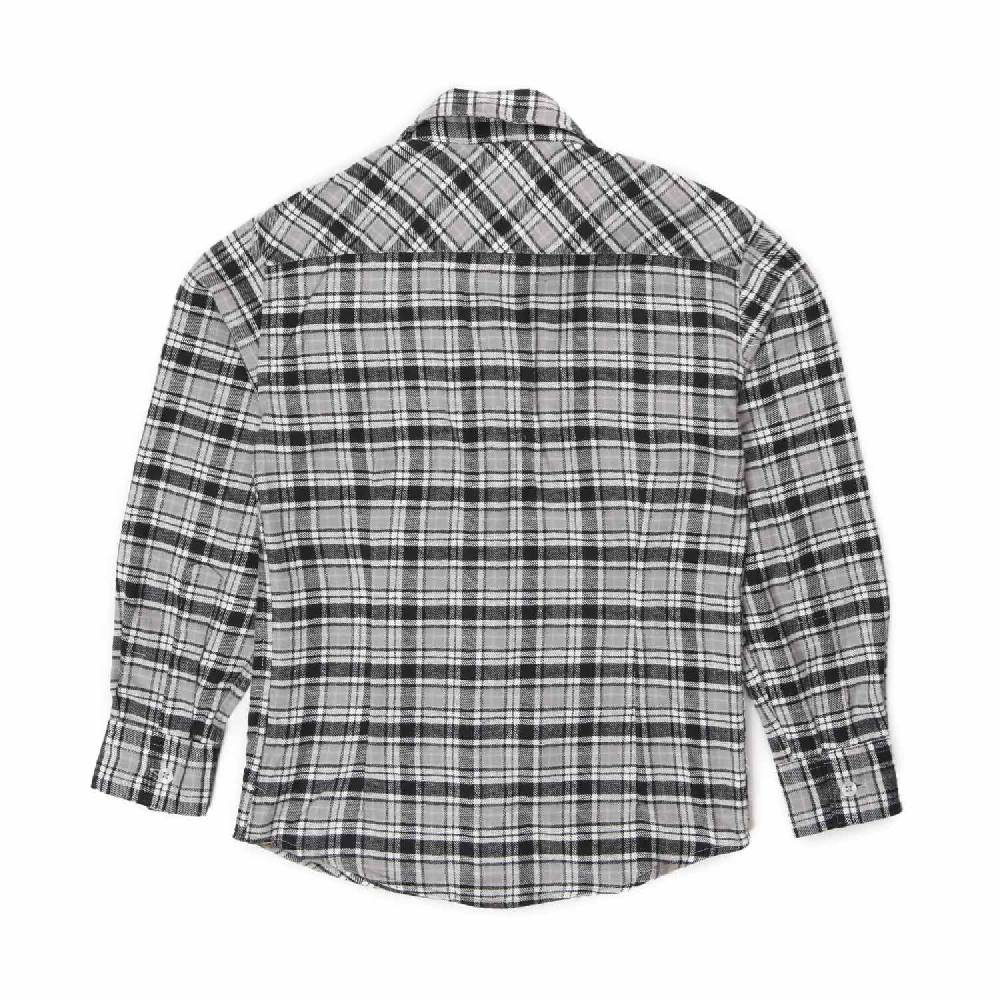Nupkeet Camicia Romolo check grigia e nera Sconto