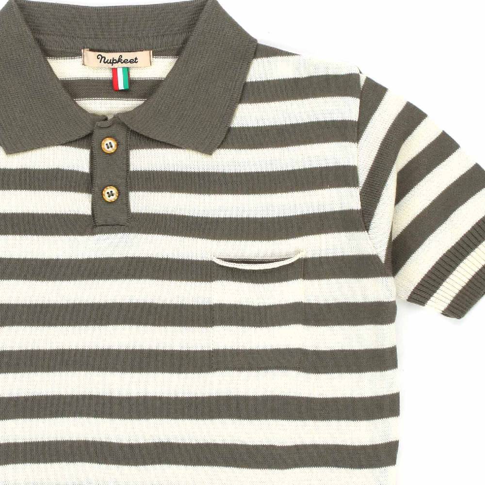 Nupkeet Polo Anafi panna e salvia a righe Vendita
