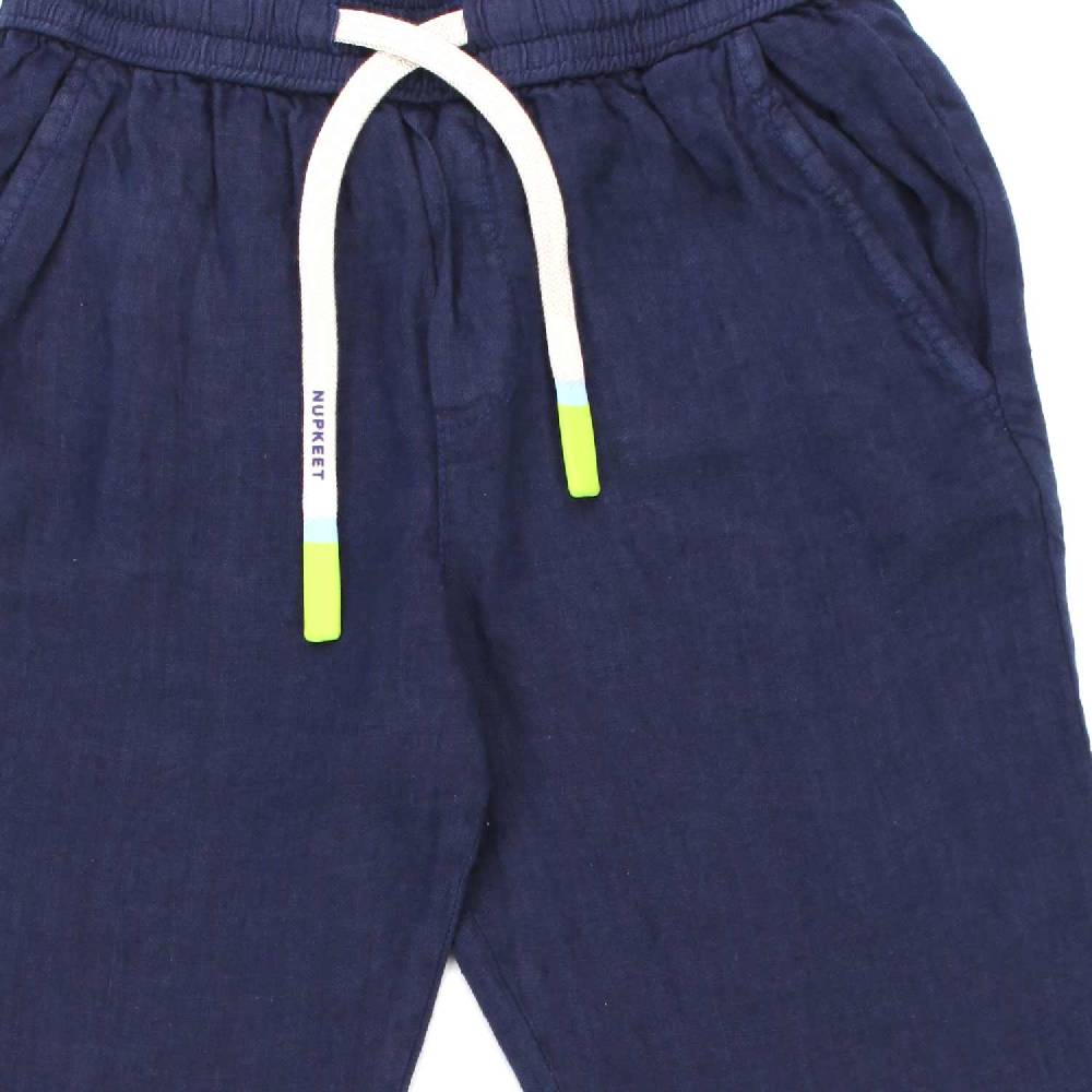 Nupkeet Pantalone Leyte blu in lino Qualità Garantita