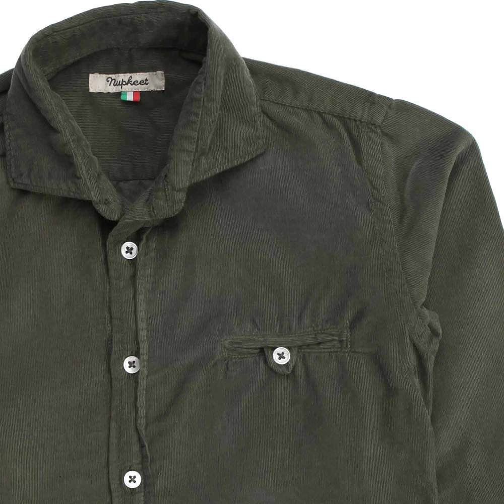 Nupkeet Drago verde militare – Camicia in velluto leggero Negozi Online