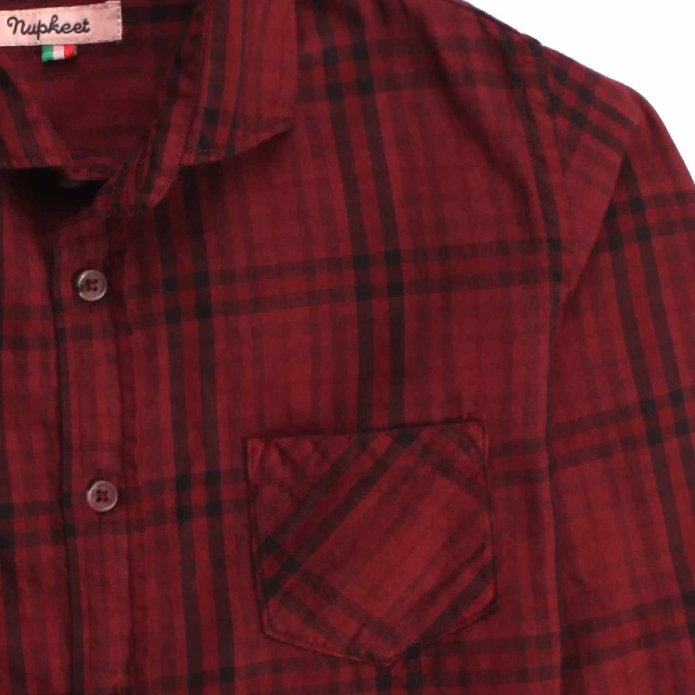 Nupkeet Talpa bordeaux – Camicia in flanella tartan Sottocosto