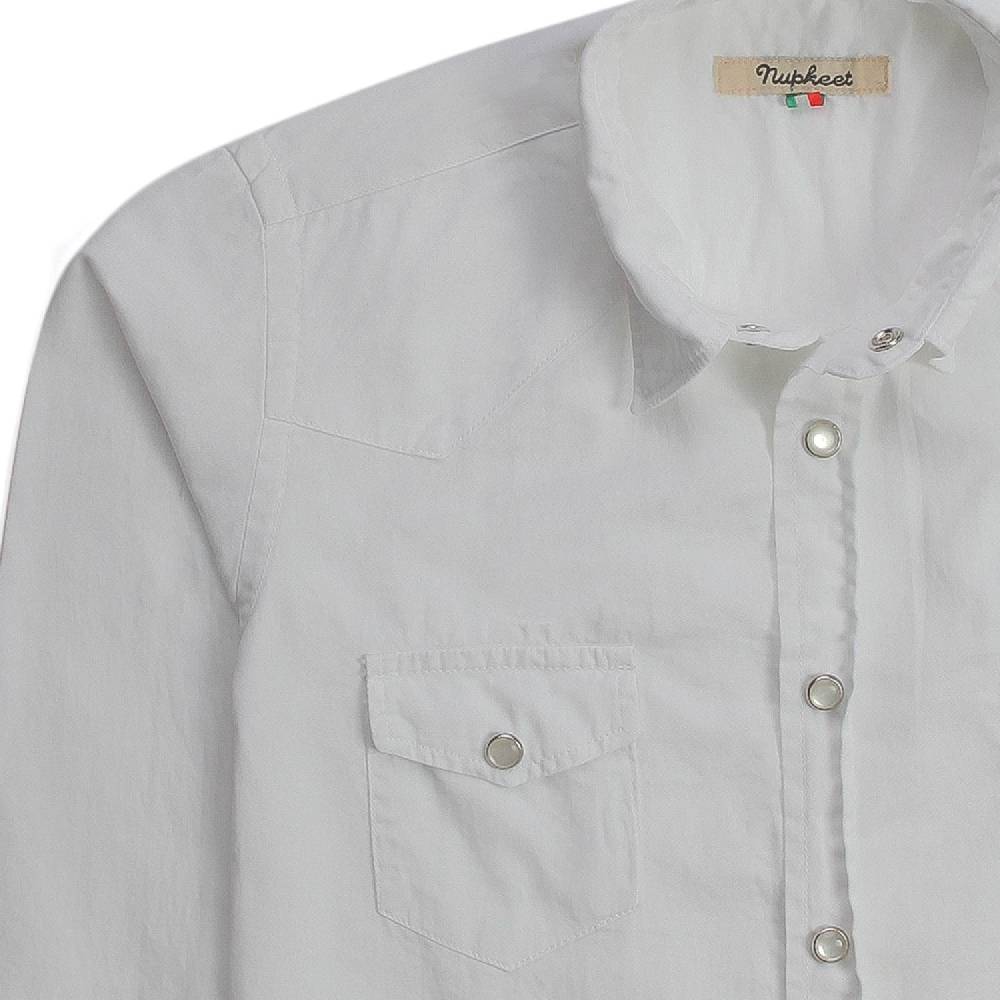 Nupkeet Gufo bianca – Camicia texana in gabardine Novità