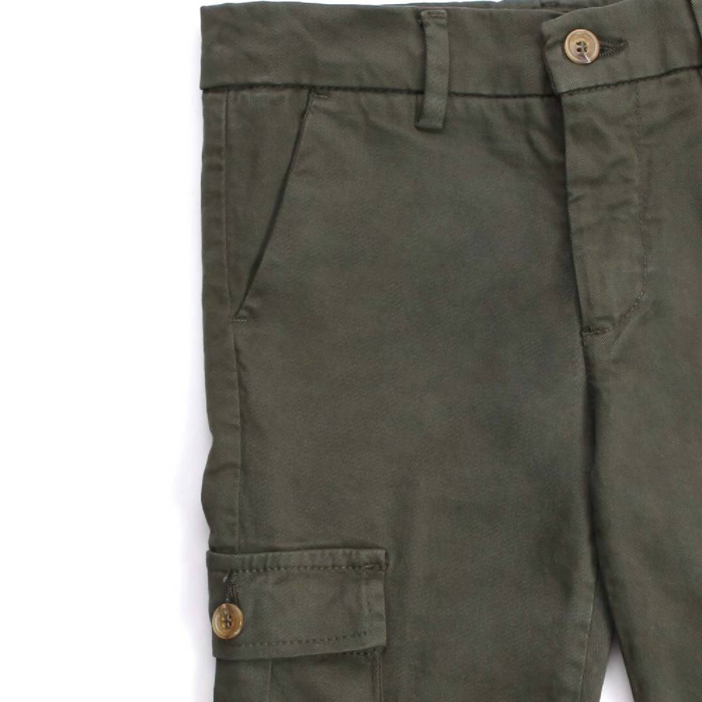 Nupkeet Grillo verde militare – Pantalone cargo in gabardine In Vendita