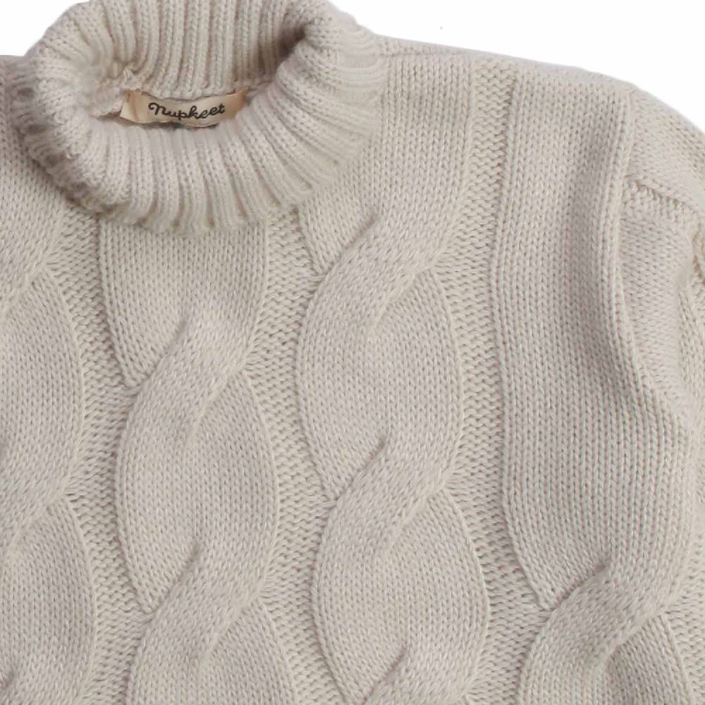 Nupkeet Orso ecru – Pullover collo alto in tricot Sconto