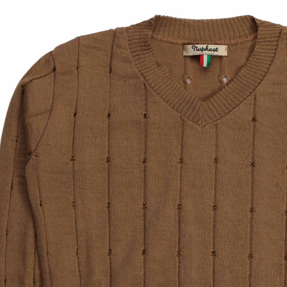 Nupkeet Quaglia cammello – Pullover in tricot misto lana Outlet