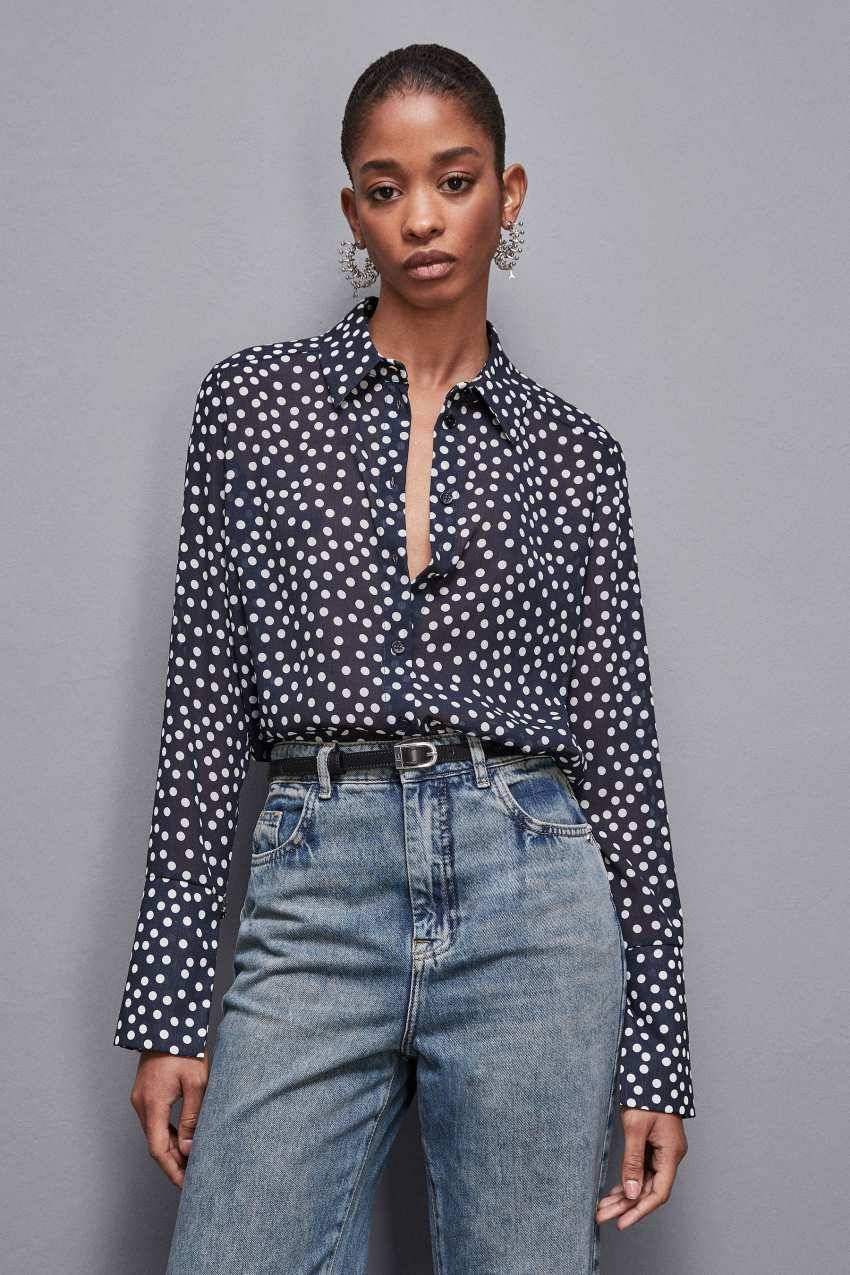 Patrizia Pepe Camicia regular fit in georgette Economico