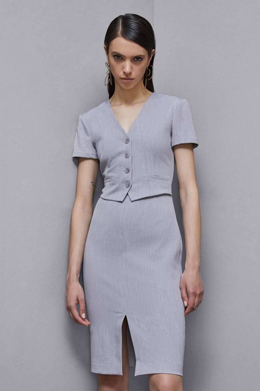 Patrizia Pepe Midi abito smanicato in poly viscosa Saldi