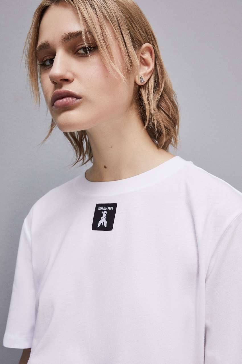 Patrizia Pepe T-shirt in cotone organico Esporta salva