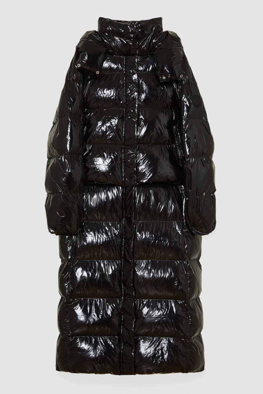 Patrizia Pepe Piumino lungo in nylon lucido Promozione Limitata
