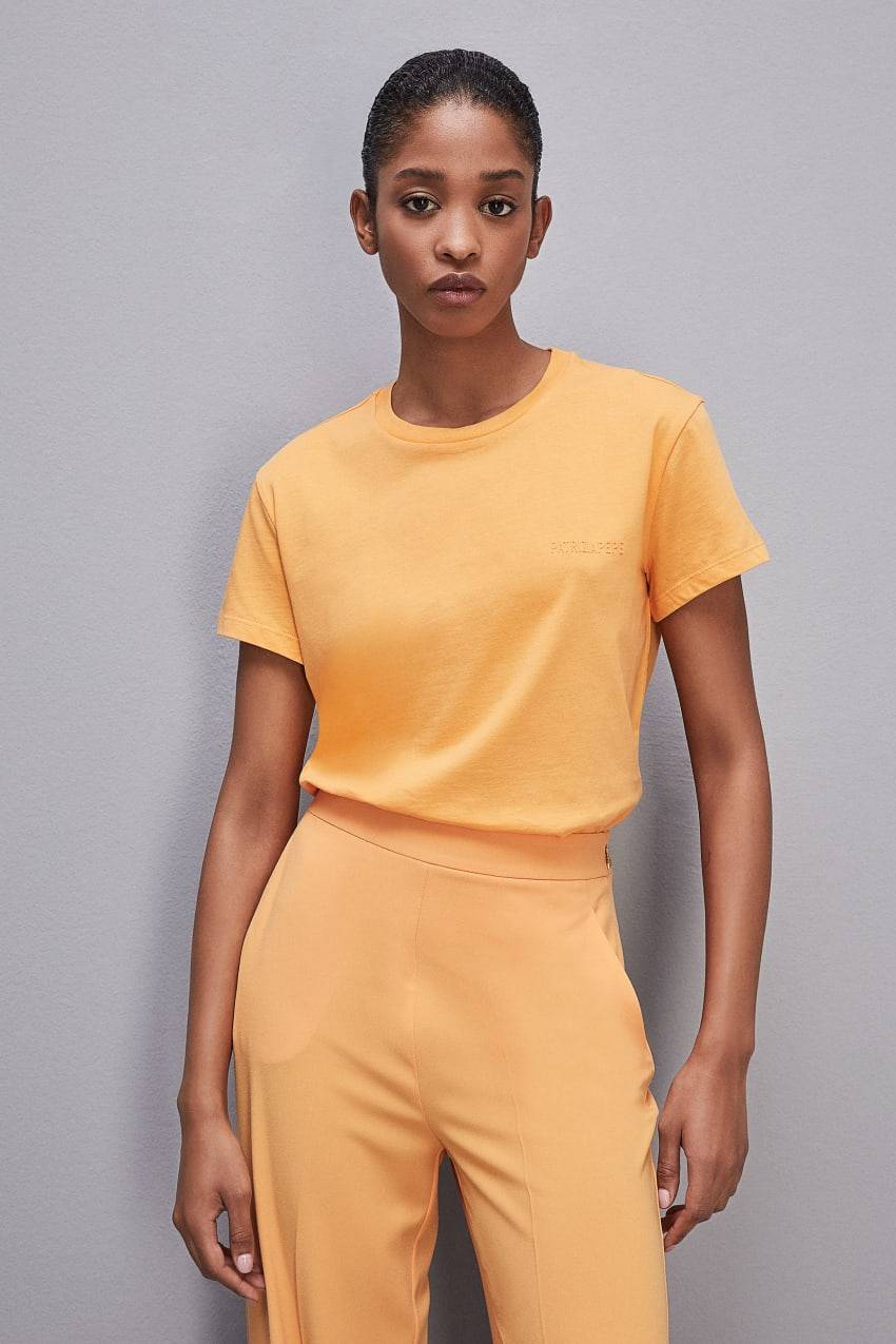 Patrizia Pepe T-shirt maniche corte con logo in cotone organico Offerte