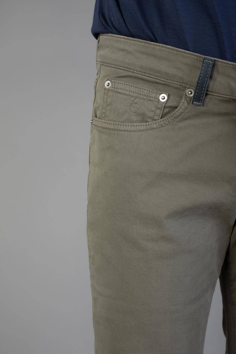 Paul Cortese Gabardine 5 tasche Green In Vendita
