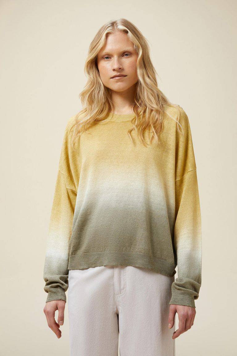 Pomandere Maglione girocollo con tintura degradè Fino al 60% di sconto
