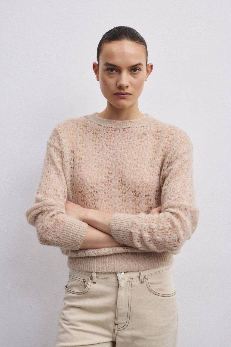 Pomandere Girocollo traforato di mohair e lana Shopping Online
