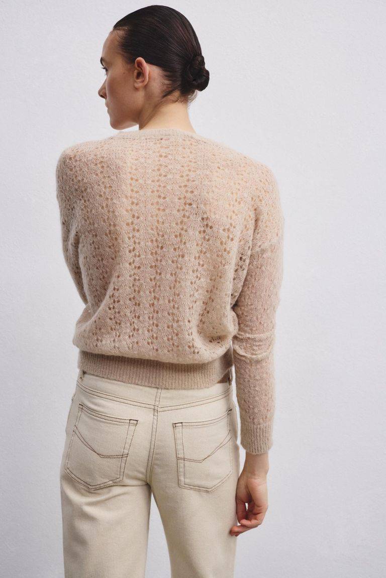 Pomandere Girocollo traforato di mohair e lana Shopping Online