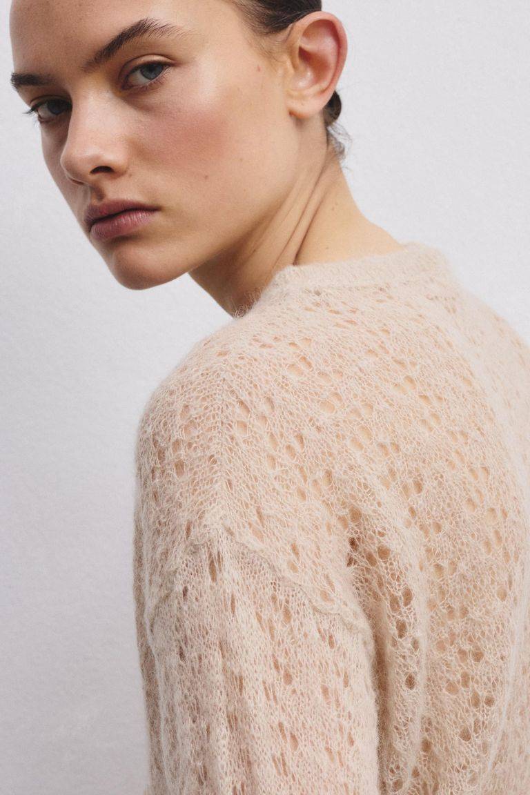 Pomandere Girocollo traforato di mohair e lana Shopping Online