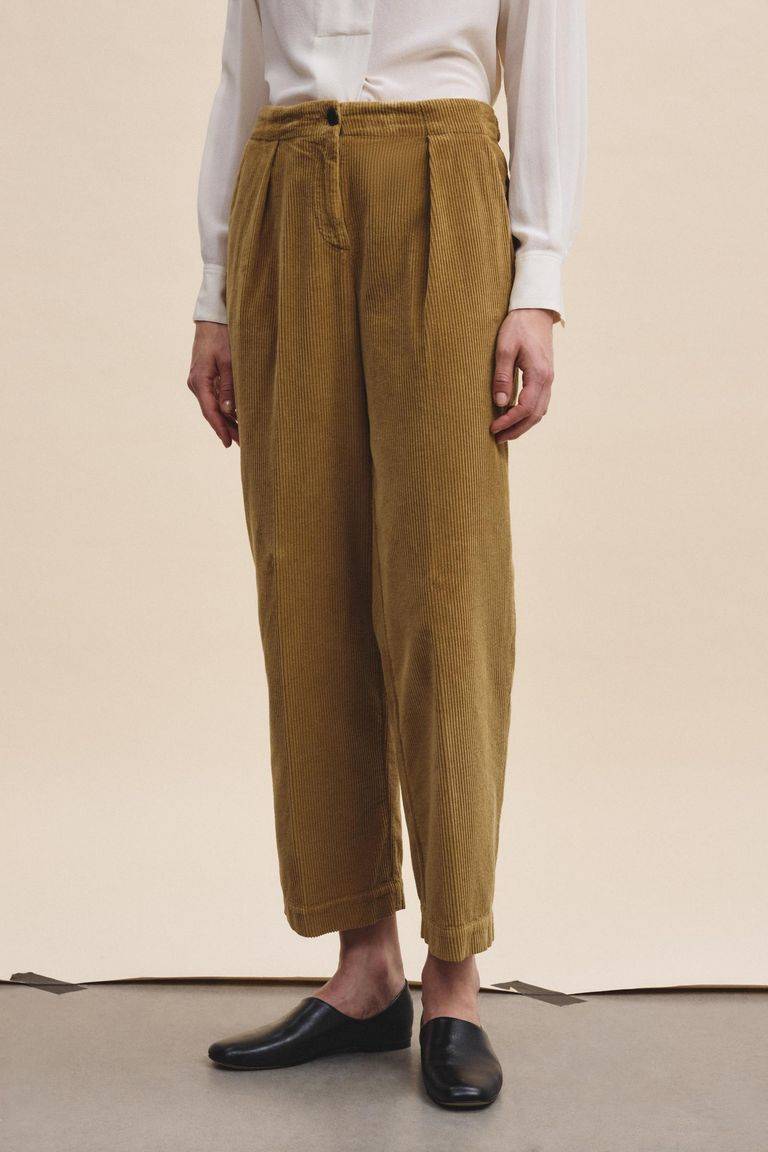 Pomandere Pantalone con pince in velluto a coste Economico