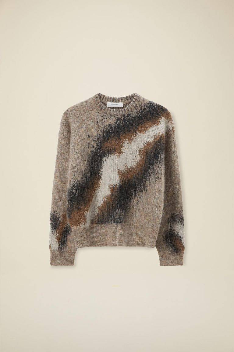 Pomandere Girocollo jacquard in mohair Vendita Calda