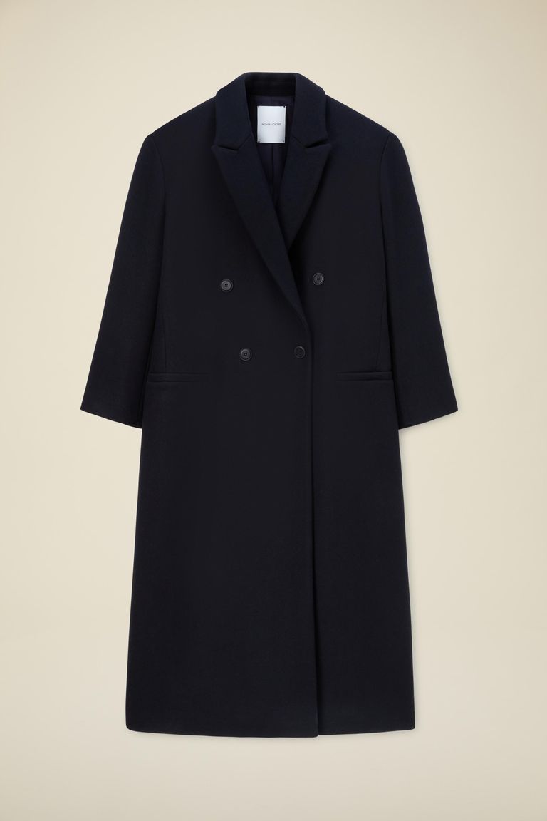 Pomandere Cappotto doppiopetto in panno doppio di lana Saldi Di Fabbrica
