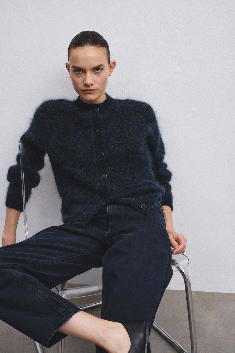 Pomandere Cardigan a girocollo in mohair Italia