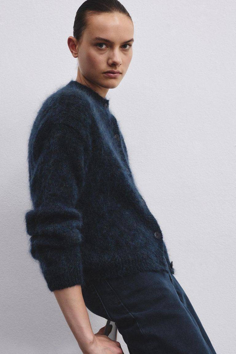 Pomandere Cardigan a girocollo in mohair Italia